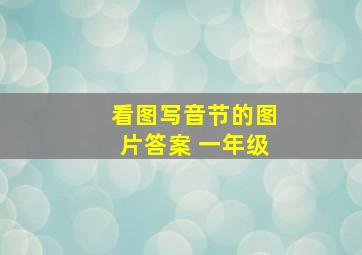 看图写音节的图片答案 一年级